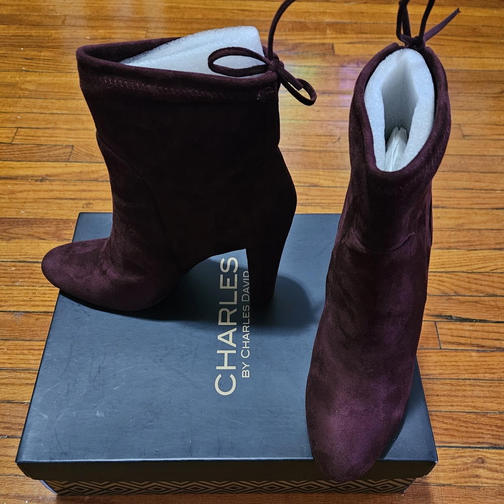 Charles by Charles David Women's Stretch Microsuede Boots - Merlot (Burgundy)